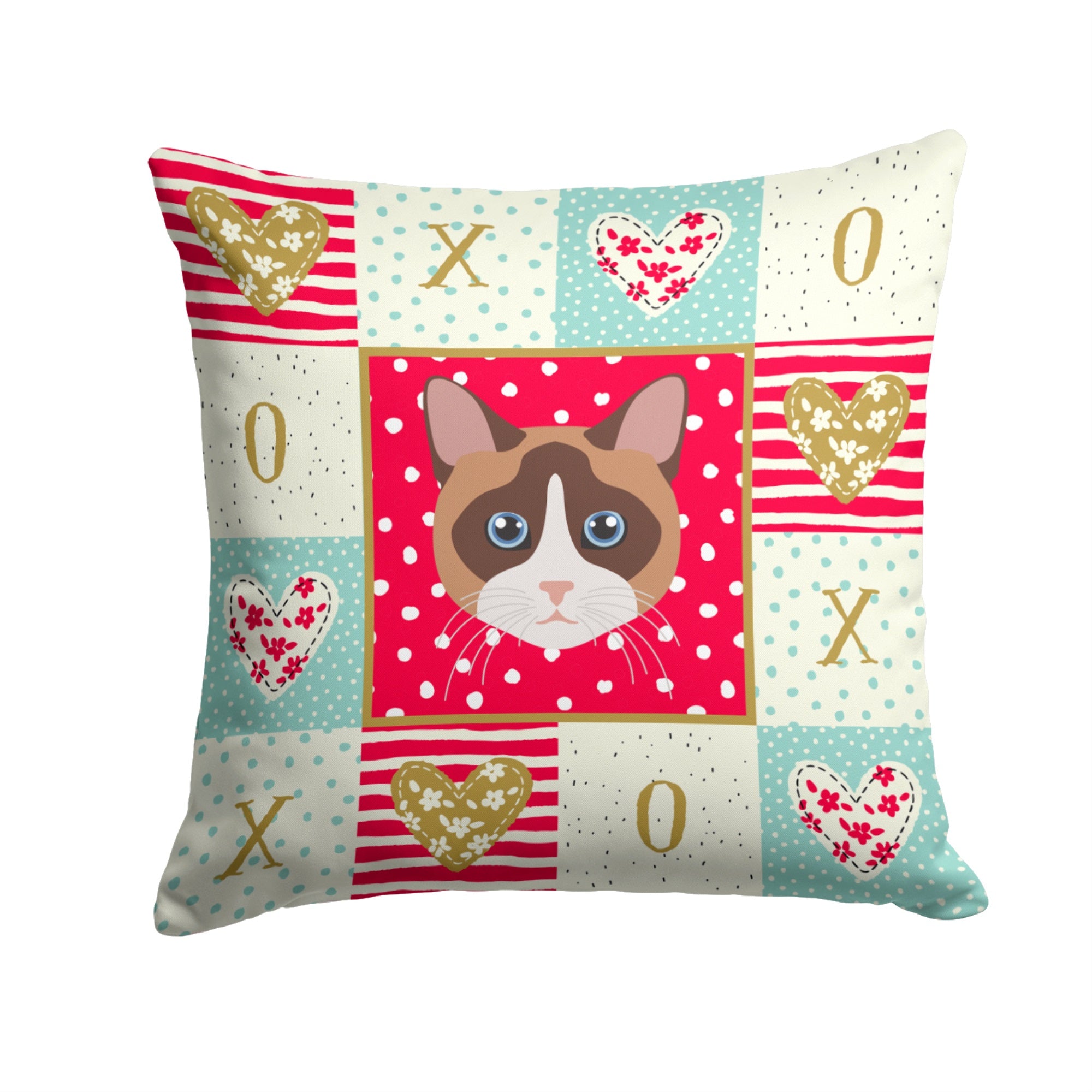 Snowshoe Cat Love Fabric Decorative Pillow